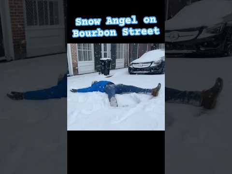 The Only Time I Will EVER Lay Down on Bourbon Street ☺️ #neworleans #snow