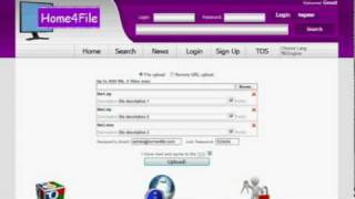 Home to upload files to file sharing website: Home4File.Com