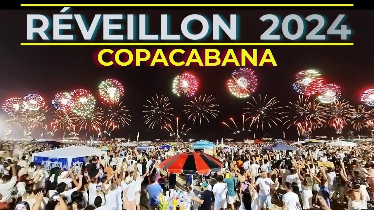 Queima de fogos em Copacabana - Feliz Ano Novo 2024 COMPLETO