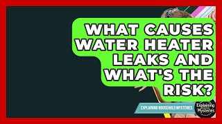 What Causes Water Heater Leaks And What's The Risk? - Explaining Household Mysteries