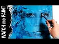 Abstract acrylicpainting modern portrait - how I handle my painting failure