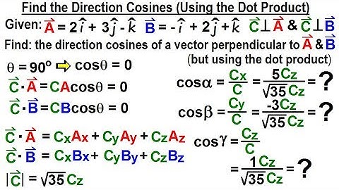 Physics - Test Your Knowledge: Vectors (16 of 30) Find Direction Cosine (Dot Product)