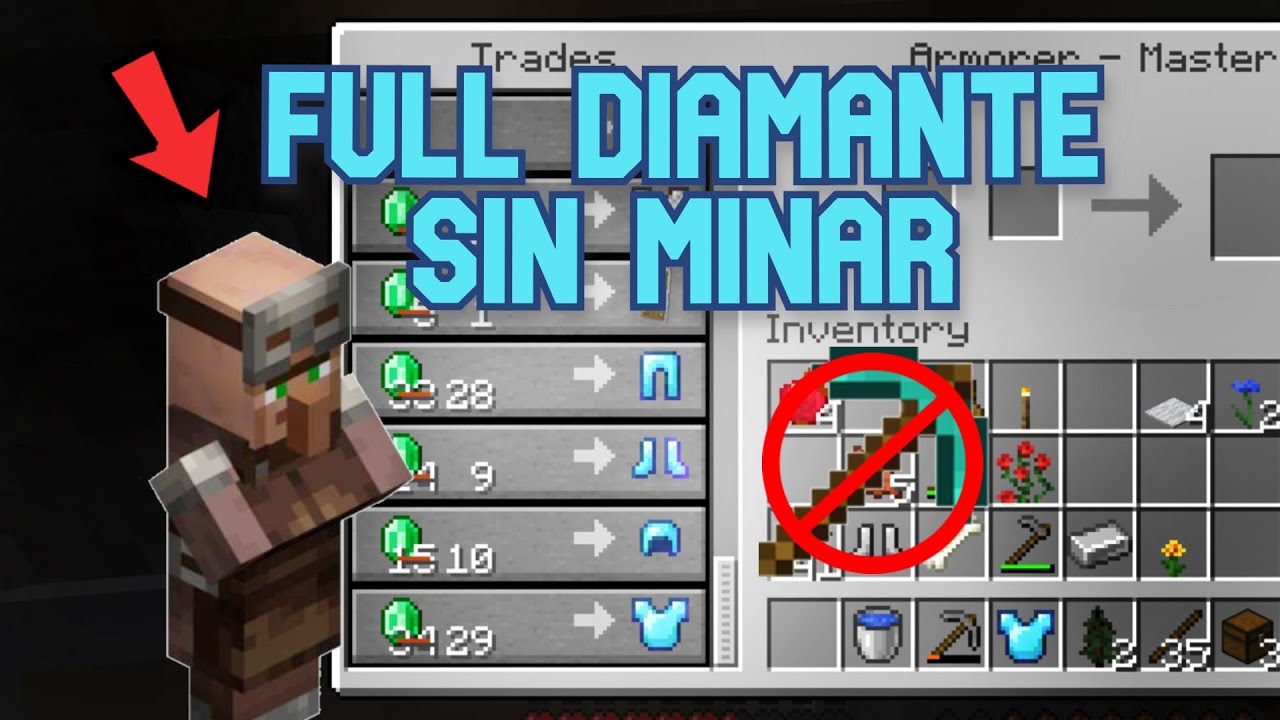 Como ser full diamante con aldeanos sin minar | Tutorial Minecraft Java 1.14 - 1.20.1