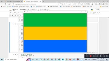 flag of Gabon || Python turtle library || Python for beginners #poojapatel #chiki1601