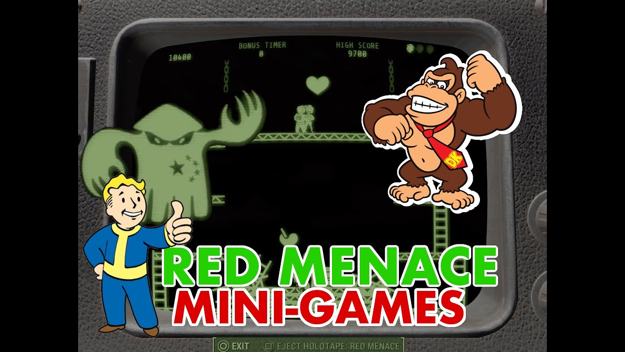 Fallout 4 / You might MISS Hidden Mini-Games / Red Menace in Vault 111 | Retro Gaming Easter Eggs