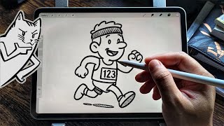 How to draw marathon runner/athlete 🏃‍♂️  The Drawing Marathon