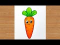 How To Draw A Carrot 🥕 Easy | Step By Step Drawing Tutorial | Art Tutorial | Art Is My Soul🤗