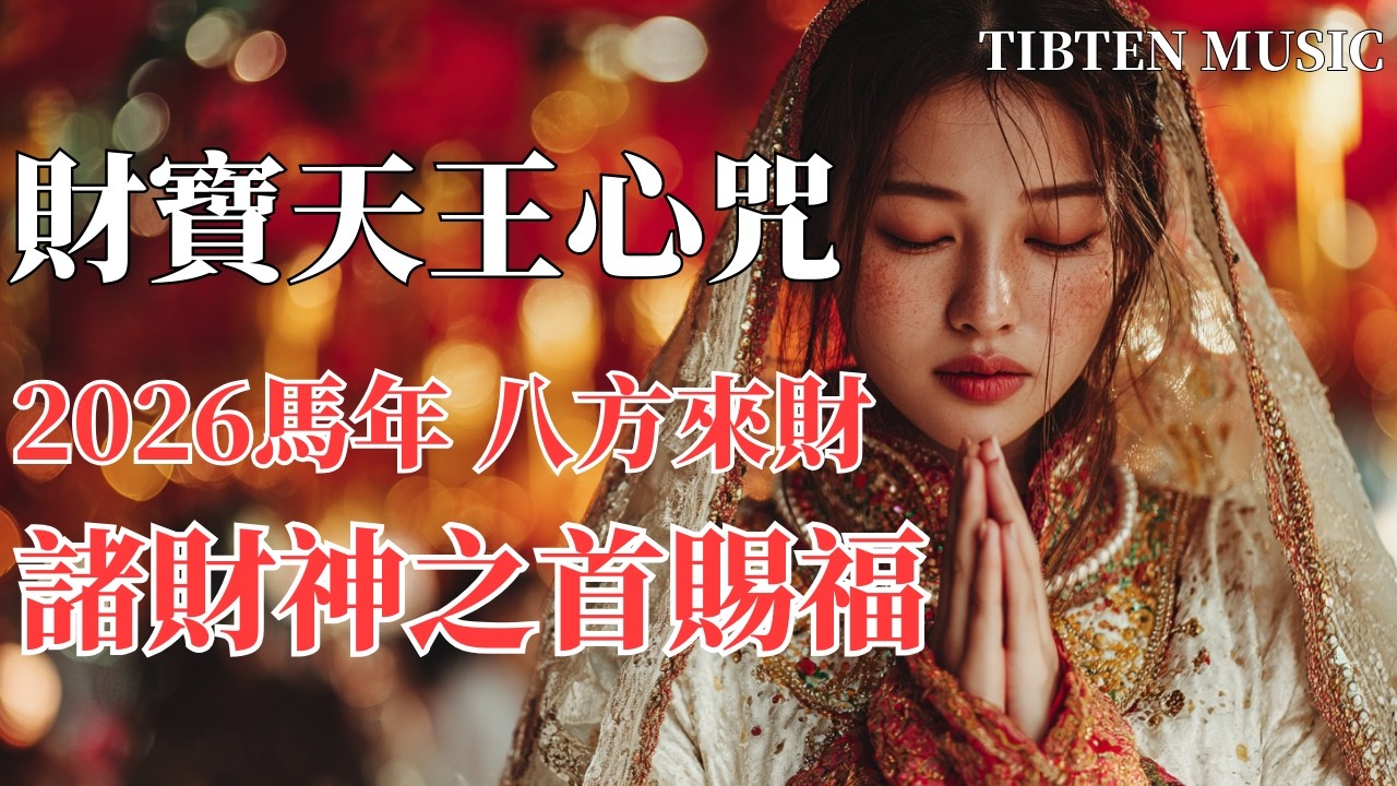 【100%無廣告】西藏梵音療愈💰正月祈福招財！ 2026馬年財運爆發！《財寶天王心咒》：諸財神之首賜福｜八方來財，狂賺不漏財｜2026財運旺整年，招財進寶