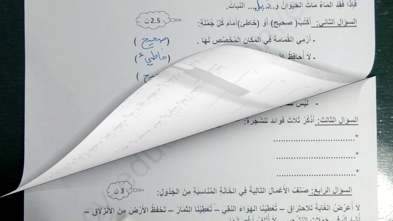 حل موضوع في التربية المدنية رقم 1 للسنة الثانية ابتدائي الفصل الثاني
