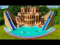 Full build villa house twine water slide  swimming pool for entertainment place in forest