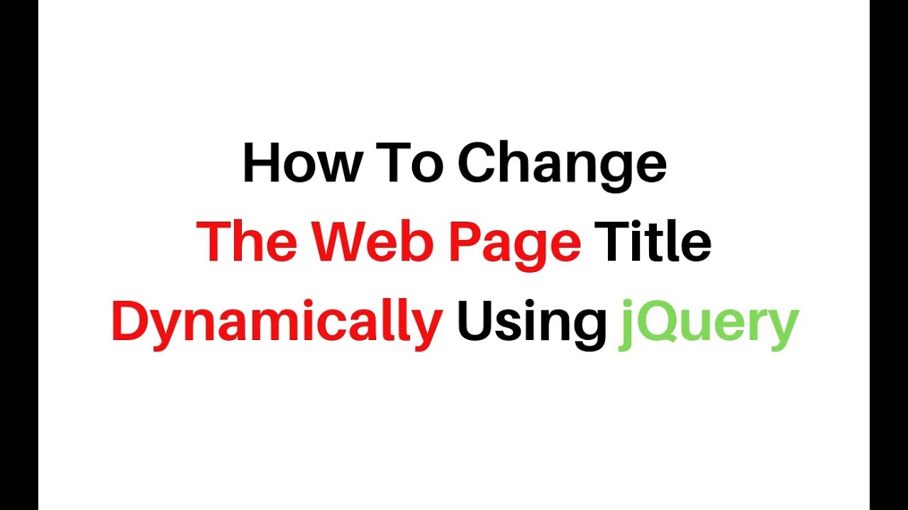 Jquery Change Page Title