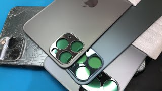 iPhone 11 Pro Max 背面バックパネルガラス割れ分解修理
