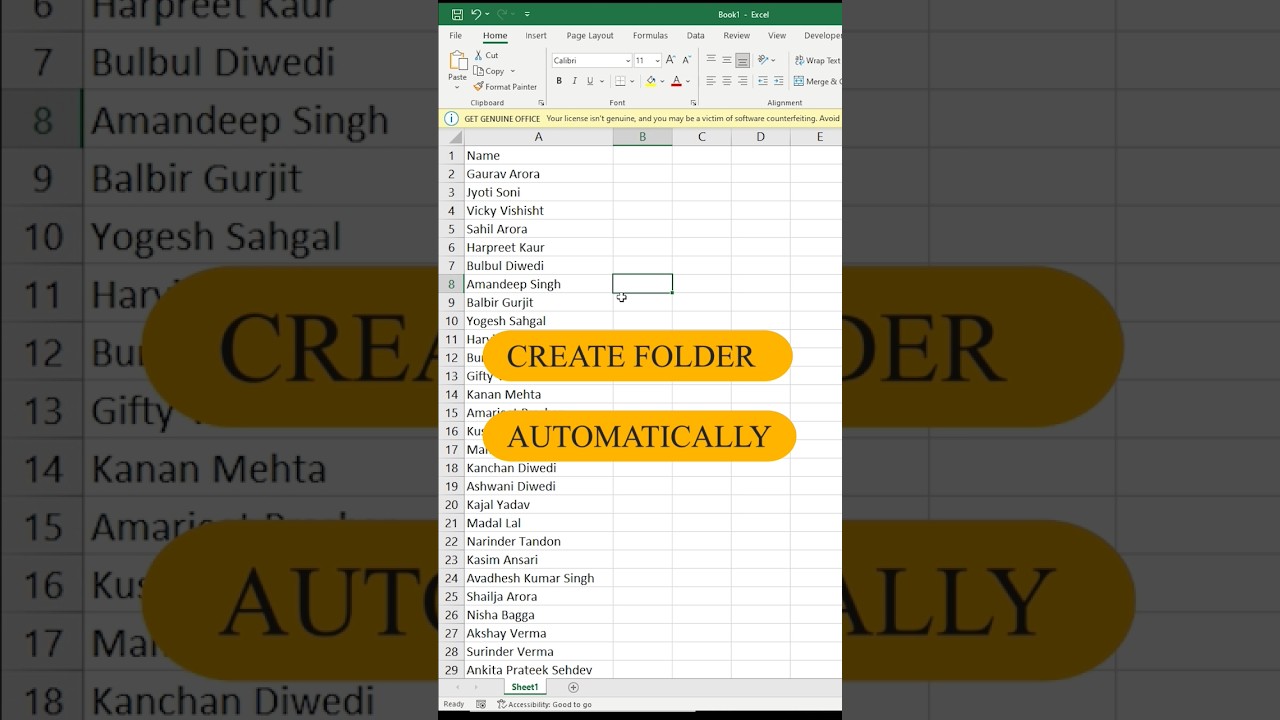 how to create folders in one click | create folder automatically in excel  