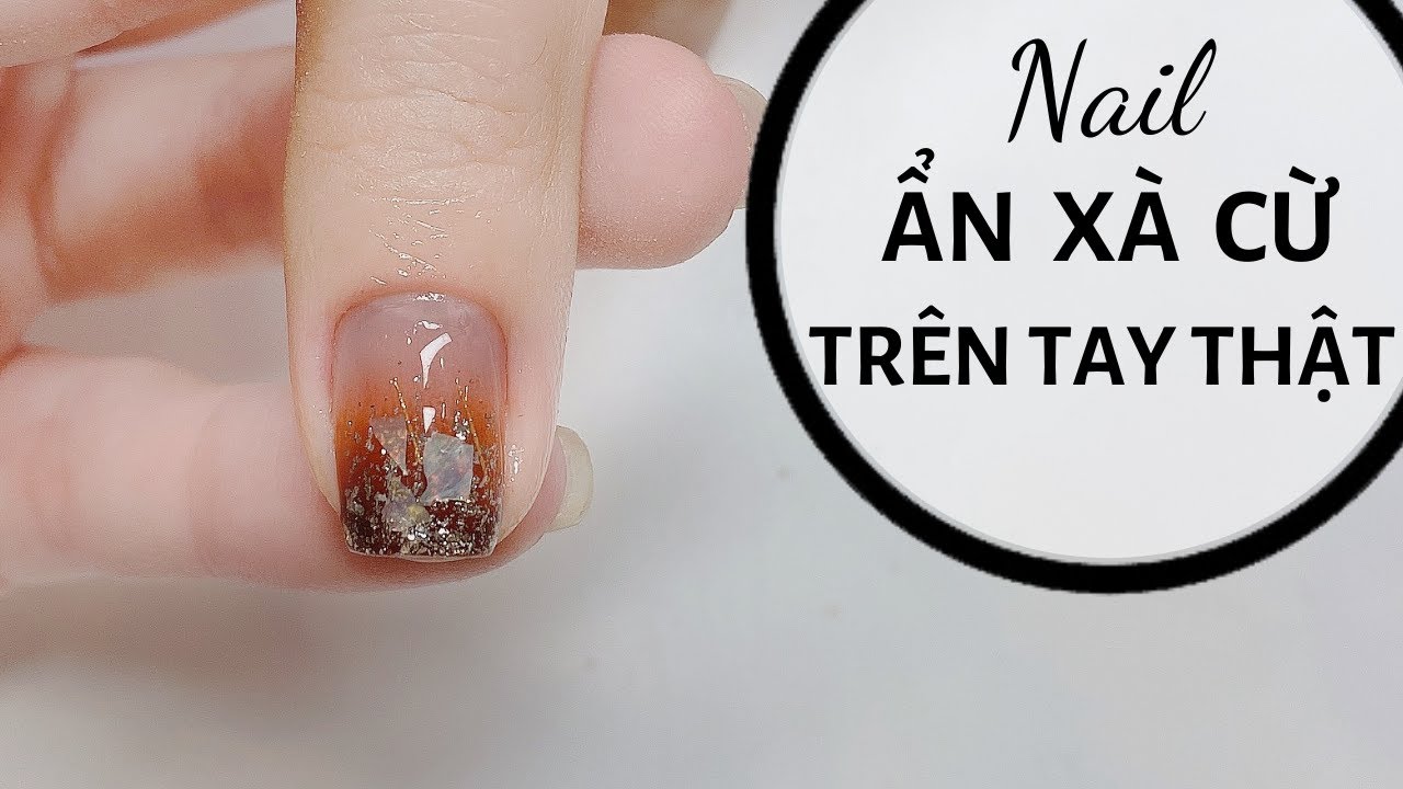 mẫu đắp gel đẹp Update New Ẩn xà cừ nail nhanh - Ẩn xà cừ trên tay thật