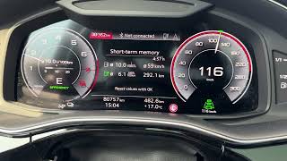 New Audi Q7 (PHEV) fuel consumption at 110-120-130km/h (Efficiency mode) Audi Q7 Fuel Efficiency