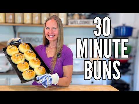 Make Hamburger Buns in LESS than 30 Minutes!