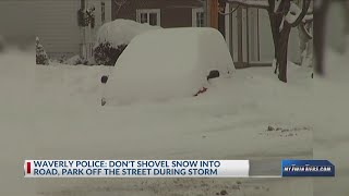 Police: Don't shovel snow into road, park off the street during storm