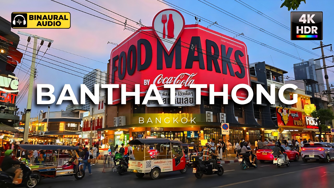 Bangkok Banthat Thong 🇹🇭 Hottest Food Street | 4K HDR Binaural Audio 🎧