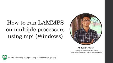 How to run LAMMPS on multiple processors using mpi (Windows) | Parallel run