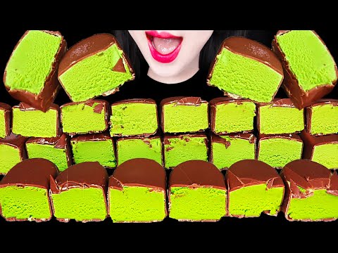 <strong>ASMR</strong> MATCHA CHOCOLATE ICE <strong>CREAM</strong> 말차 초콜릿 아이스크림 먹방 Mukbang, Eating