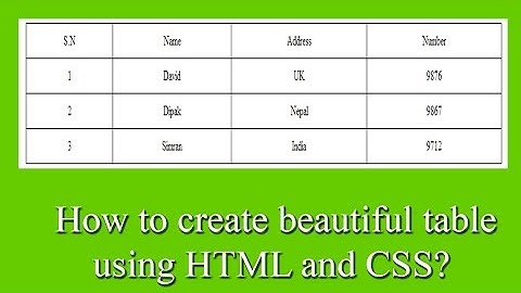 how to create  table using html and css?