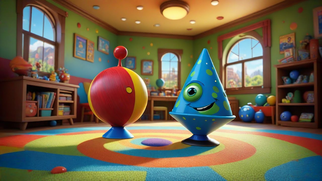 Six Spinning Tops Twirl on the Floor | Fun Counting Song Toy Rhyme for Toddlers & Preschoolers