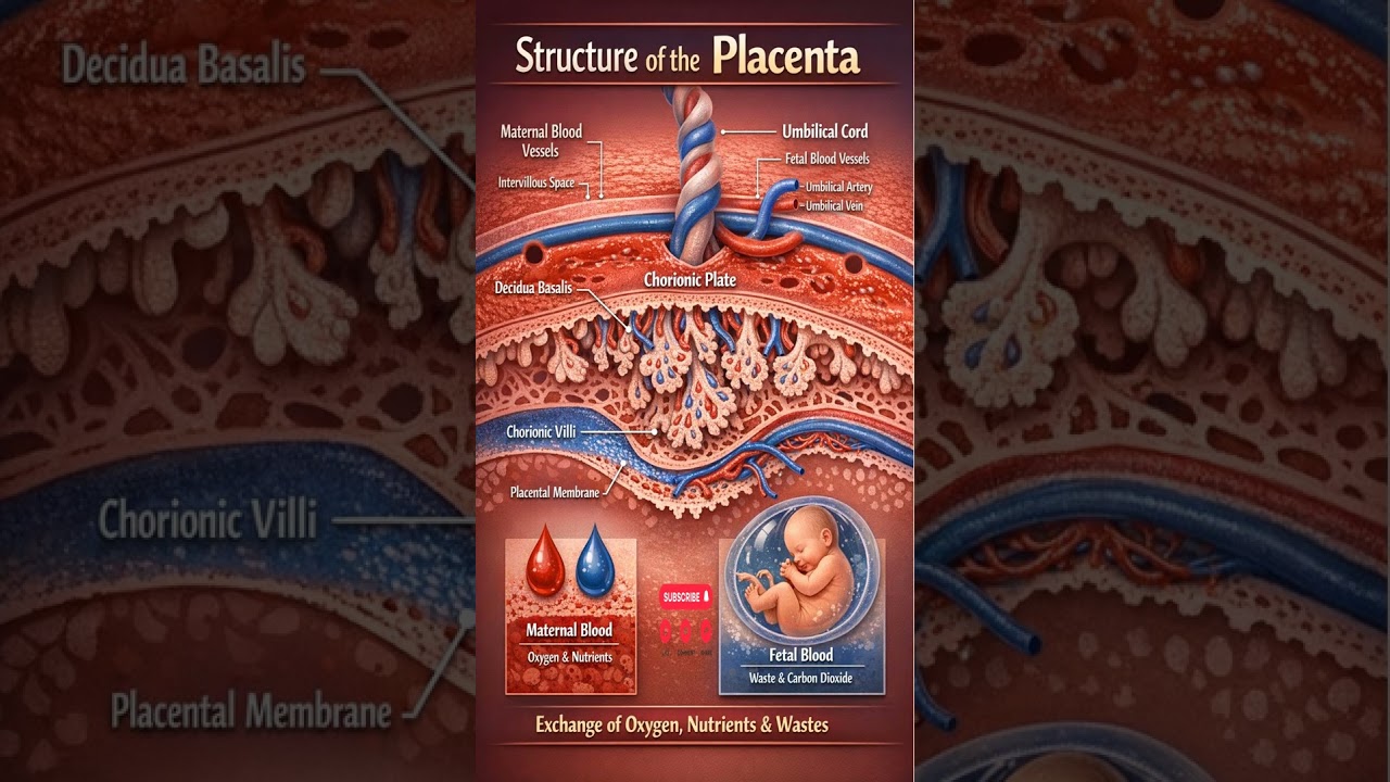 Structure of placenta Explained in 60 sec 