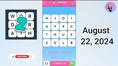 WordBrain 2 Summer Event Day 19 August 22, 2024