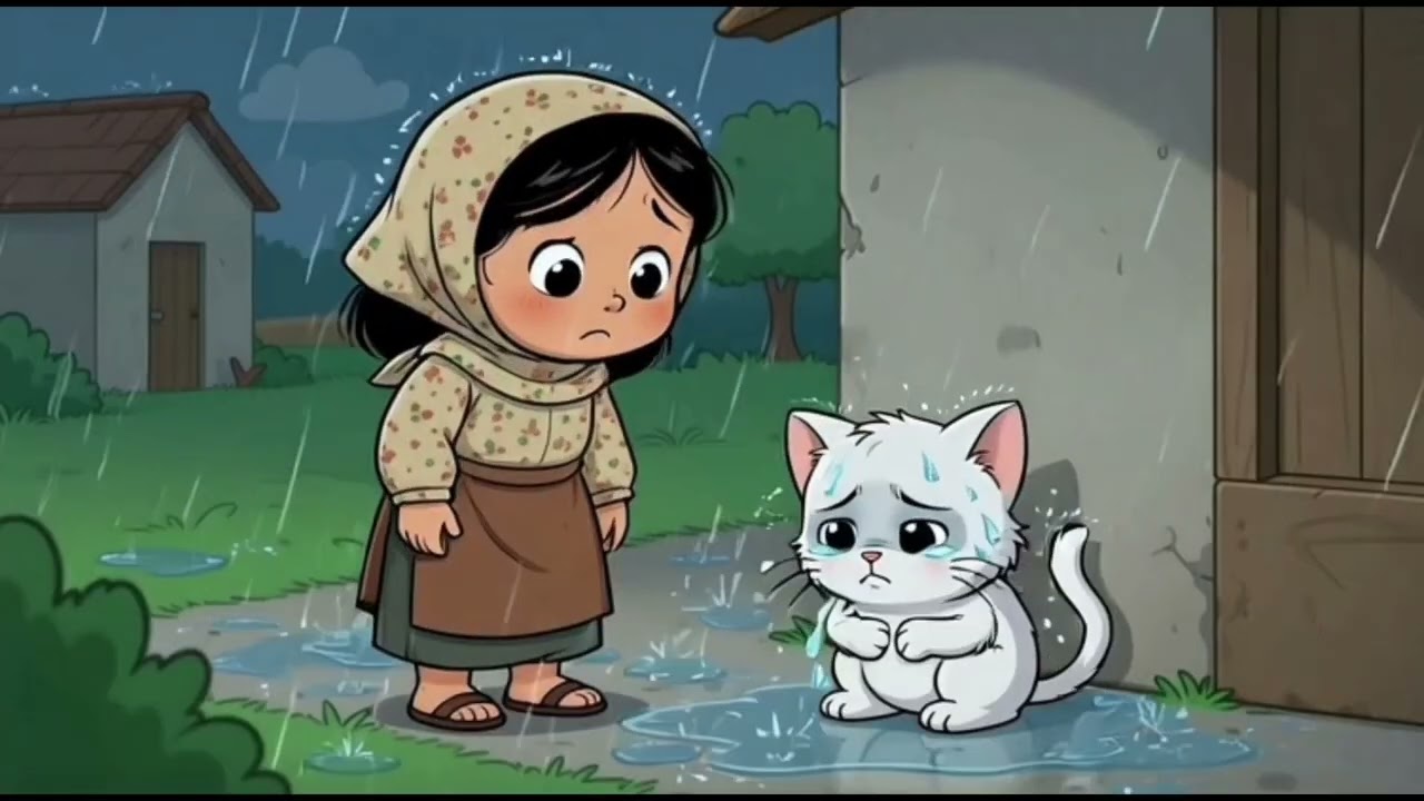 बारिश में भूखा बिल्ली का बच्चा 🐈 | Hindi stories | Kahani | 