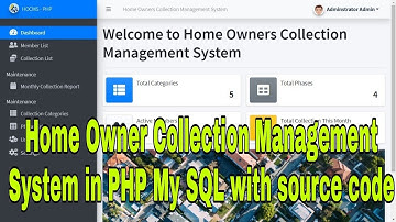 Home Owner Collection Management System in PHP My SQL with source code