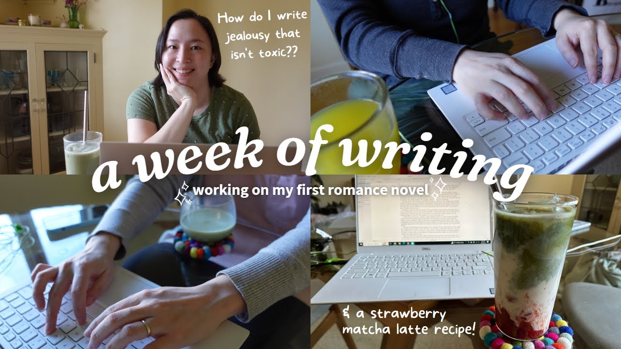 A *realistic* week of writing a novel with a 9-5 job, strawberry matcha recipe, & more! VLOG