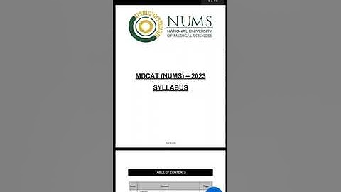 NUMS MDCAT 2023 : How to download NUMS syllabus from official website | Latest News NUMS #nums