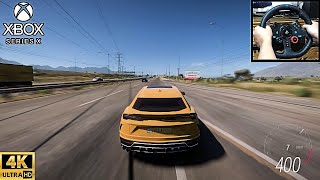Lamborghini Urus Max Speed 400km/h - Forza Horizon 5 (XSX 4K G29 Gameplay)