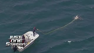 Kite surfer saved at a Nahant beach after treading water for nearly an hour