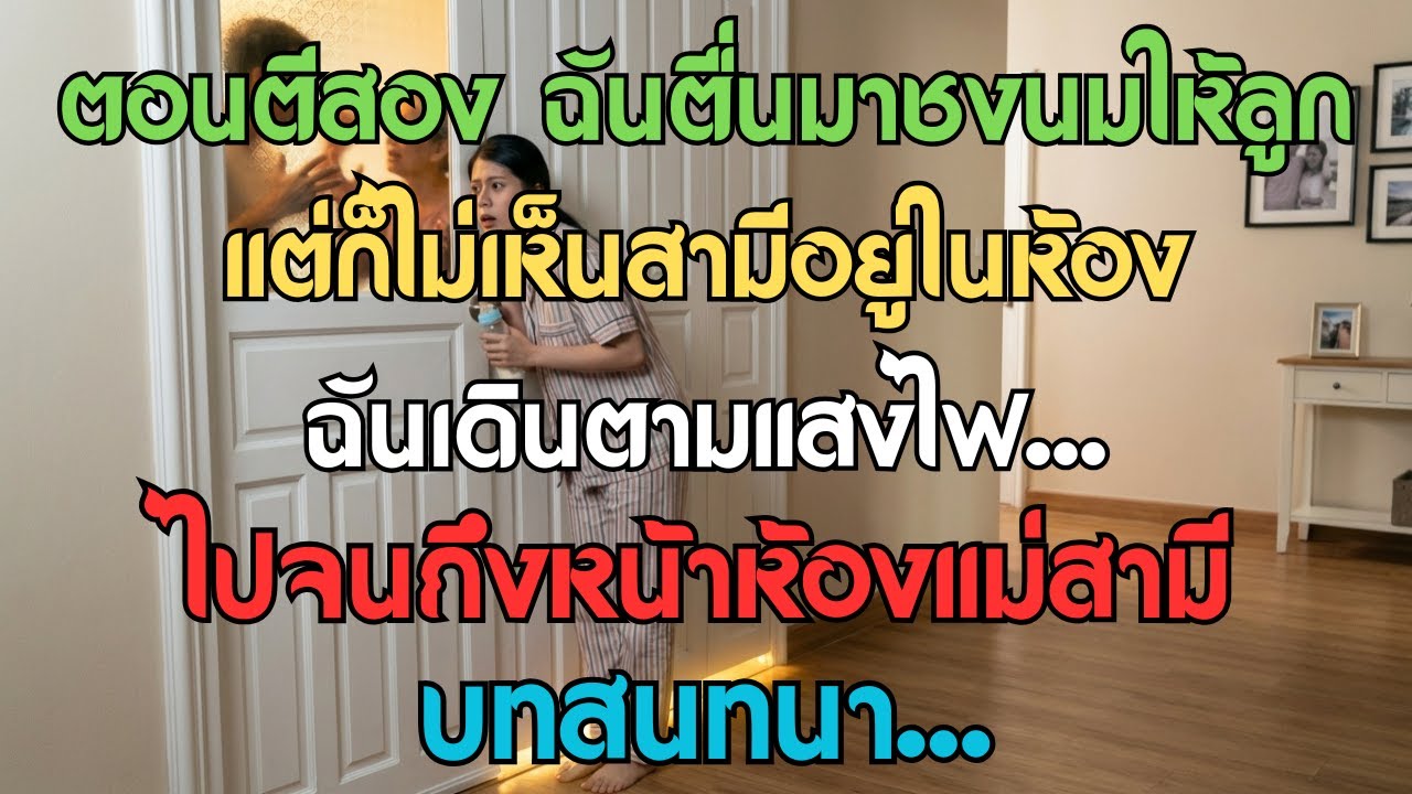 “ตอนตีสอง ฉันตื่นมาชงนมให้ลูก แต่ก็ไม่เห็นสามีอยู่ในห้อง ฉันเดินตามแสงไฟไปจนถึงหน้าห้องแม่สามี บทสนท