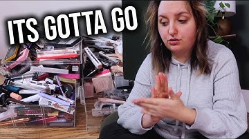 GETTING RID OF OVER HALF OF MY MAKEUP | DECLUTTER WITH ME!