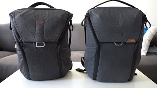 Peak Design Everyday Backpack V2 and V1 20L comparison