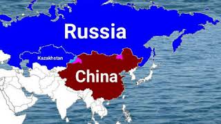 Russia,Mongolia and Kazakhstan Vs China (Map Animation)