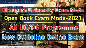 Dibrugarh University Open Book Exam | New Guideline | Online Mode
