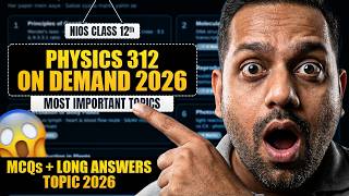 NIOS Class 12 Physics Most Important Questions 2026 | NIOS Physics 312 On Demand Important Topics