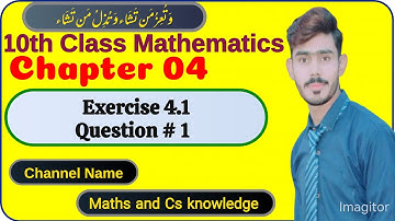 10th Class Maths || Chapter 4 Ex 4.1 Q1 || Maths and Cs knowledge|| Sir Waqas Ashraf