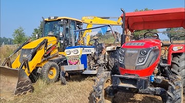 Jcb 3dx Eco Excellence Machine Loading Red Mud In Mahindra and Swaraj Tractor | Jcb and Tractor