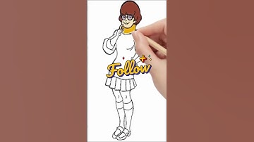 how to draw Velma Dinkley #nooryoutubeart #scoobydoocoloring #easycoloringforkids