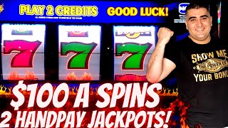 $100 A Spins 3 Reel Slot Machine HANDPAY JACKPOTS | High Limit Slot Play In Las Vegas At THE COSMO screenshot 2