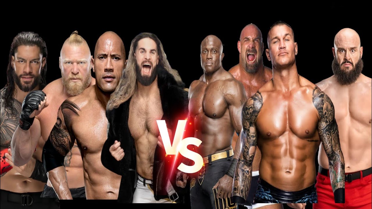 WWE : Roman  & Rock & Seth & Brock r vs Braun  & Goldberg & Randy& Bobby  8 Man Tag Team Match 