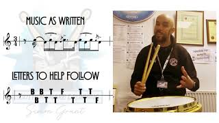 34 March - Middle Section Snare Drumming Tutorial