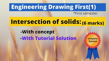Engineering Drawing ( | ) intersection of Solids complete solution with concept....