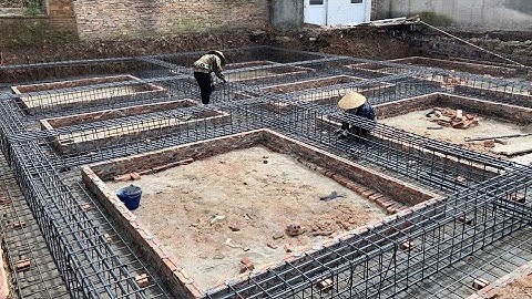 Modern Construction Skills And Methods Building Solid Reinforced Concrete Foundation For New House