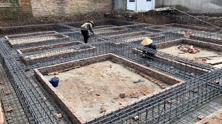 Modern Construction Skills And Methods Building Solid Reinforced Concrete Foundation For New House