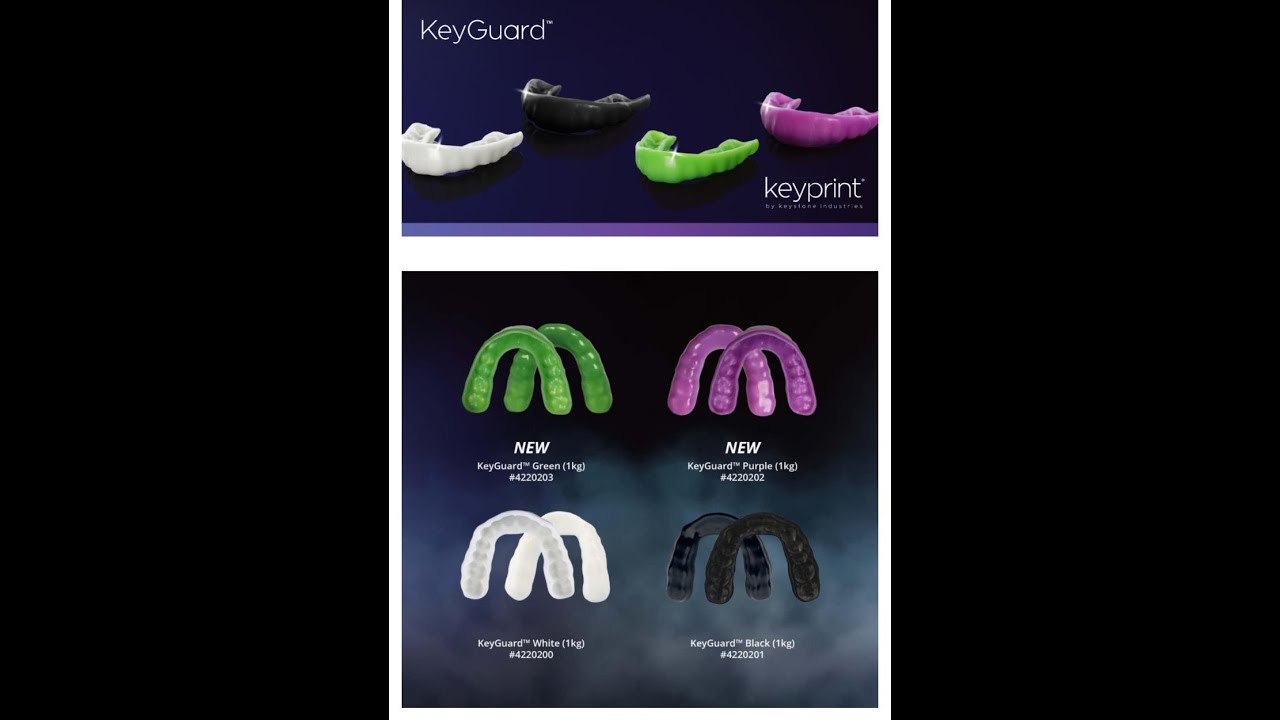 Como personalizar protetores bucais impressos usando as resinas KeyGuard da Keystone
